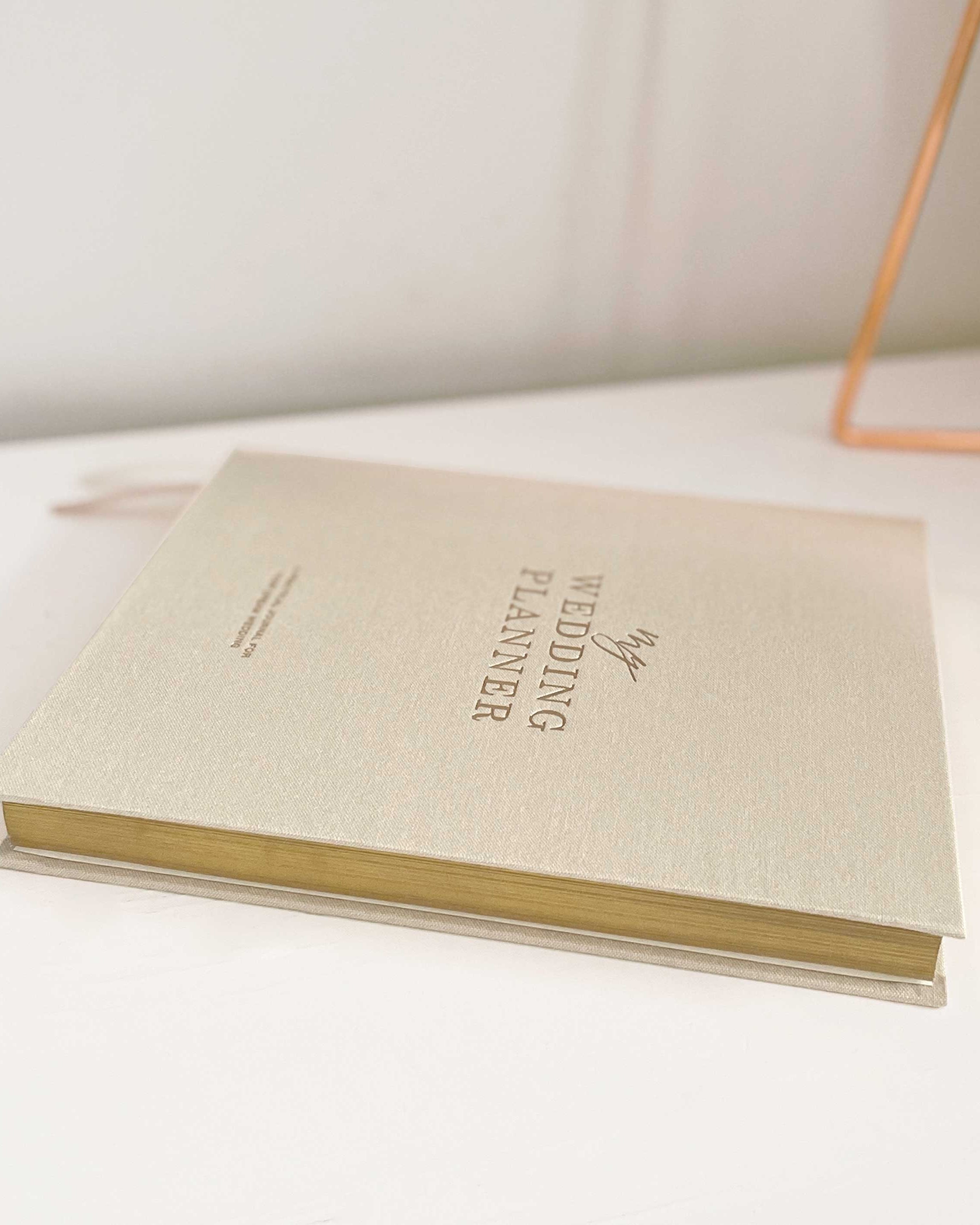 Wedding Planner Book - Ivory Cloth, Gold Foil with Gilded Edges