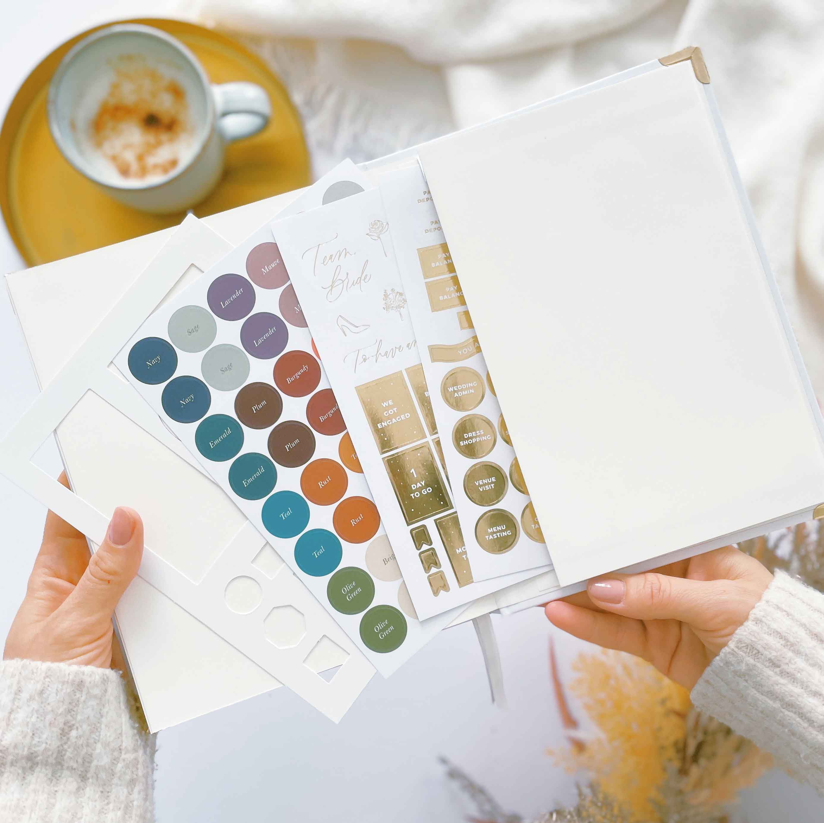 Wedding Planner Book - Ivory Cloth, Gold Foil with Gilded Edges