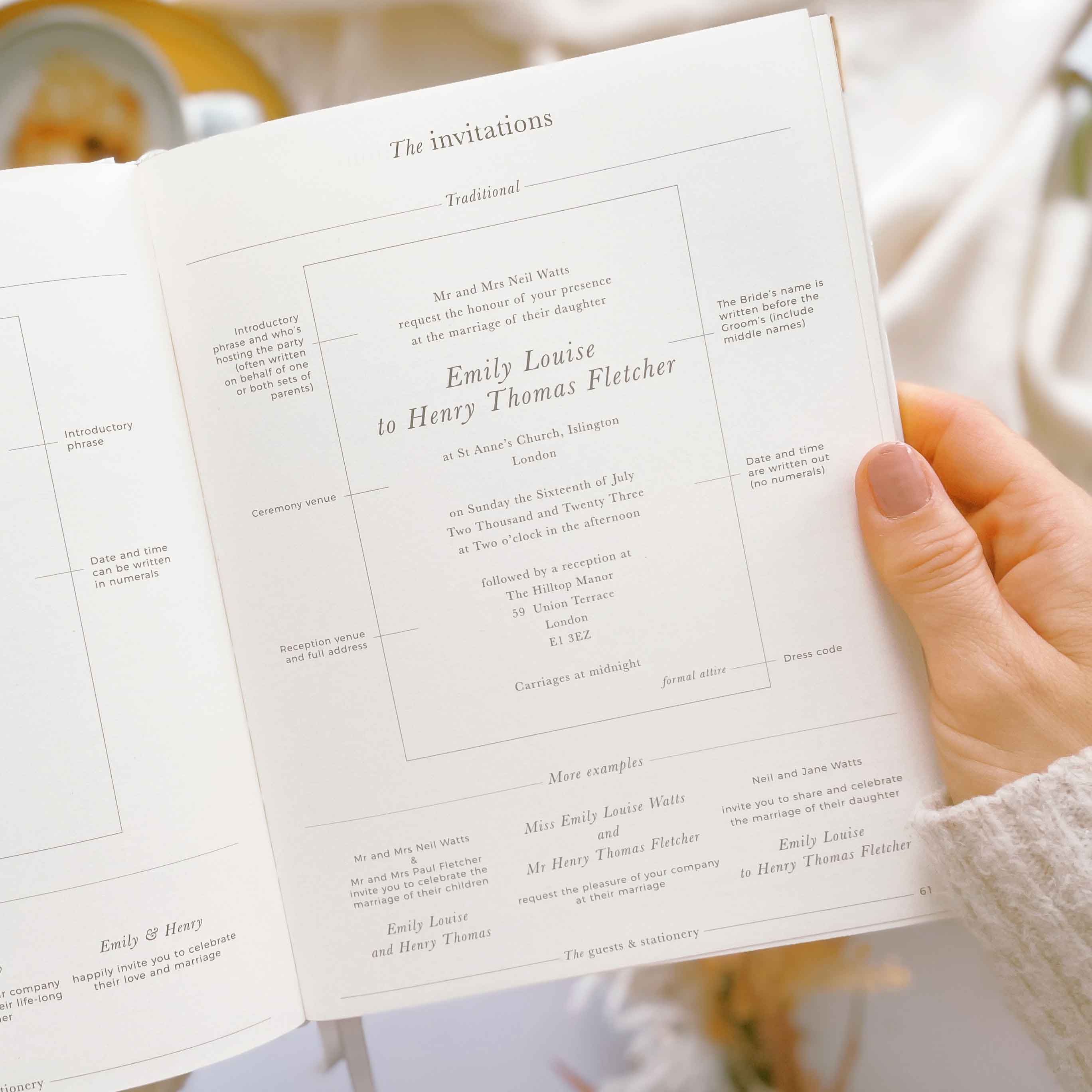 Wedding Planner Book - Ivory Cloth, Gold Foil with Gilded Edges