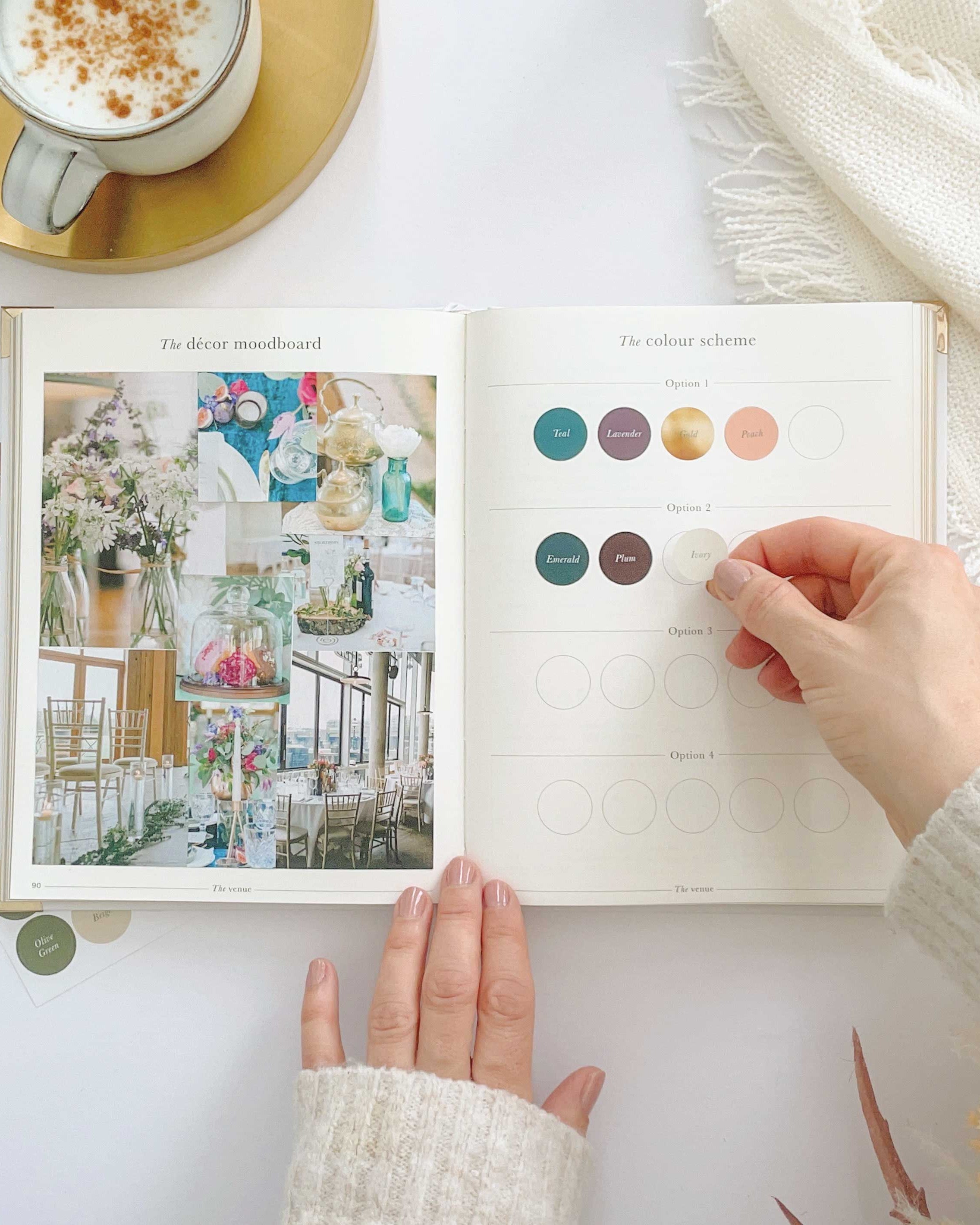 Wedding Planner Book - Ivory Cloth, Gold Foil with Gilded Edges
