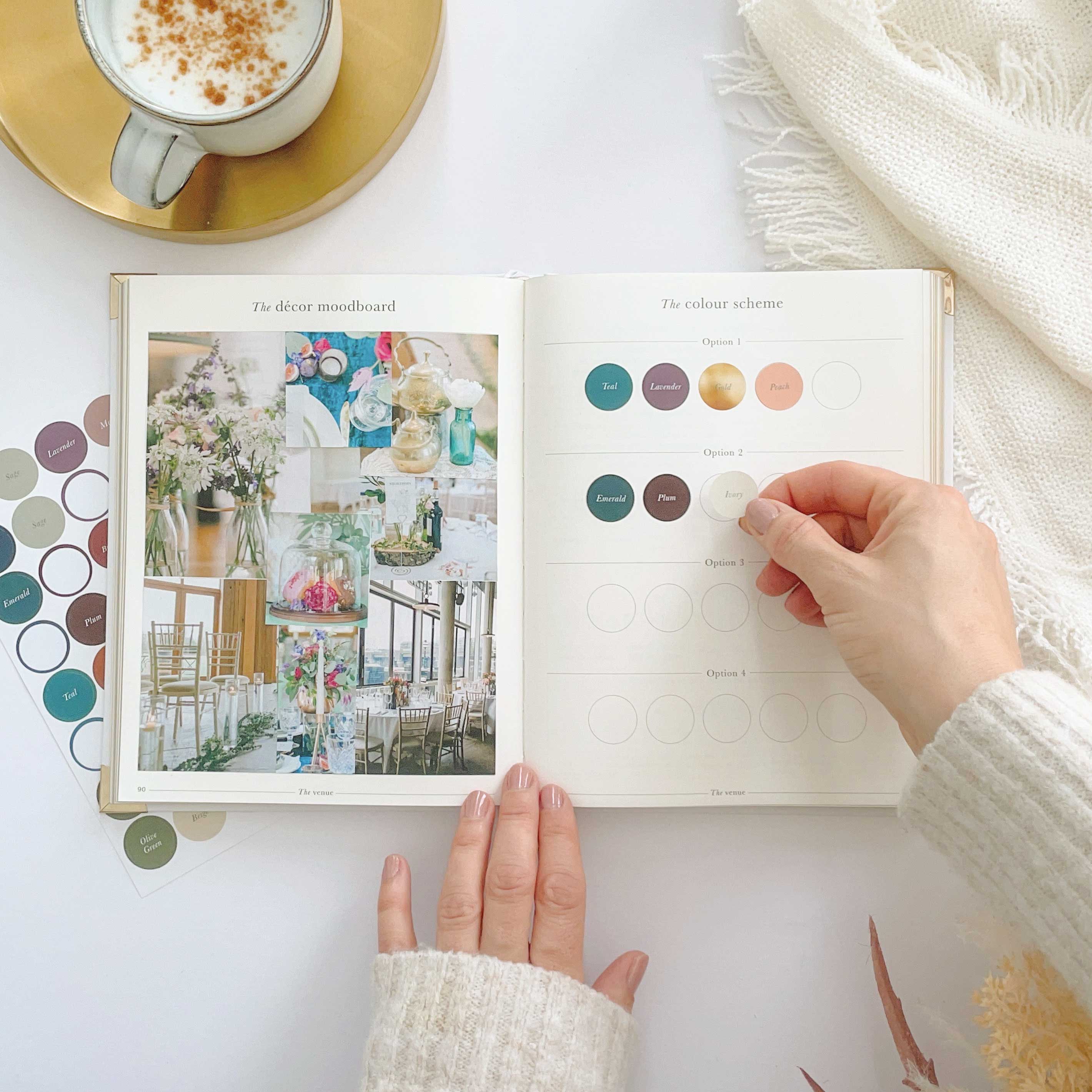 Wedding Planner Book - Ivory Cloth, Gold Foil with Gilded Edges