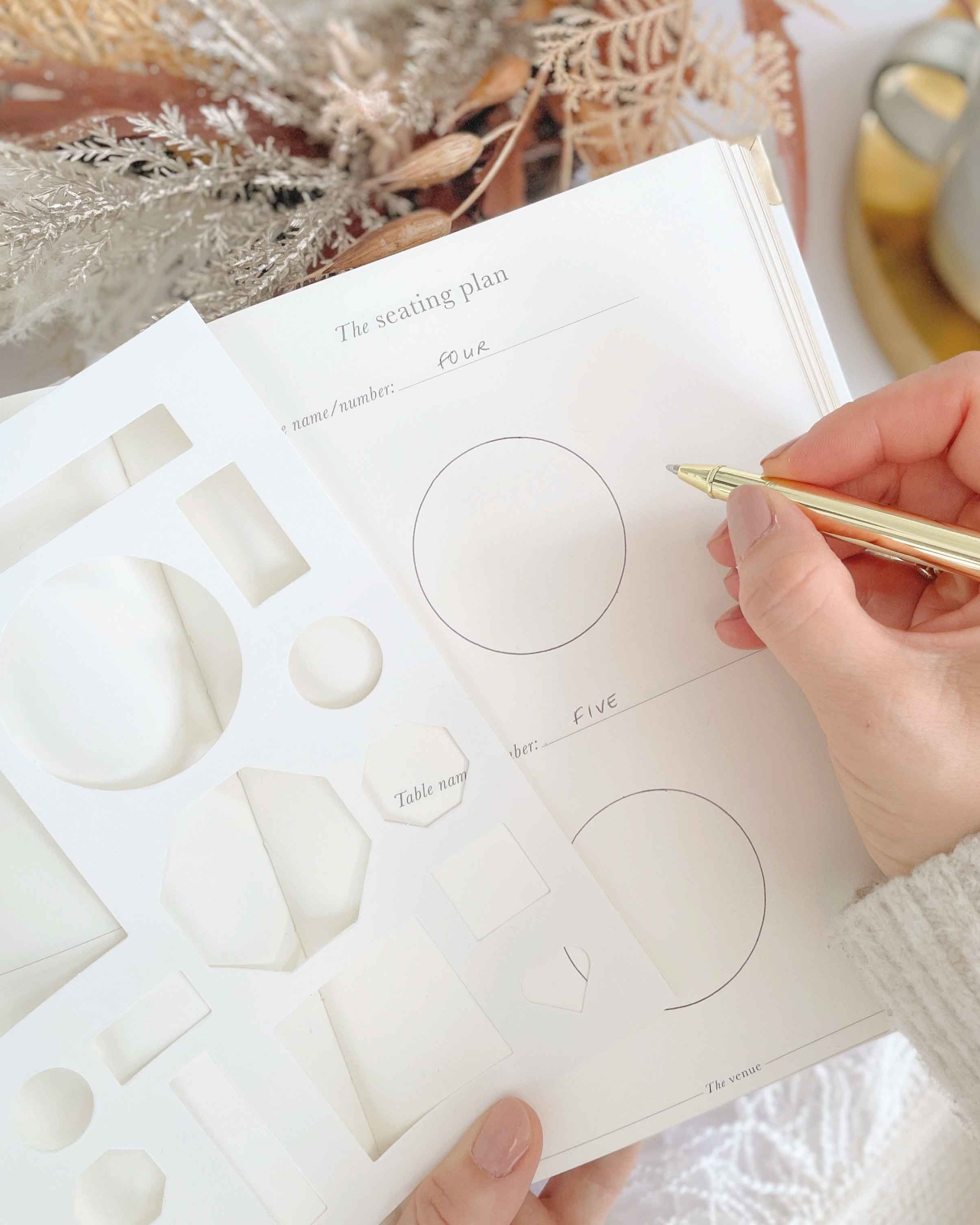Wedding Planner Book - Ivory Cloth, Gold Foil with Gilded Edges