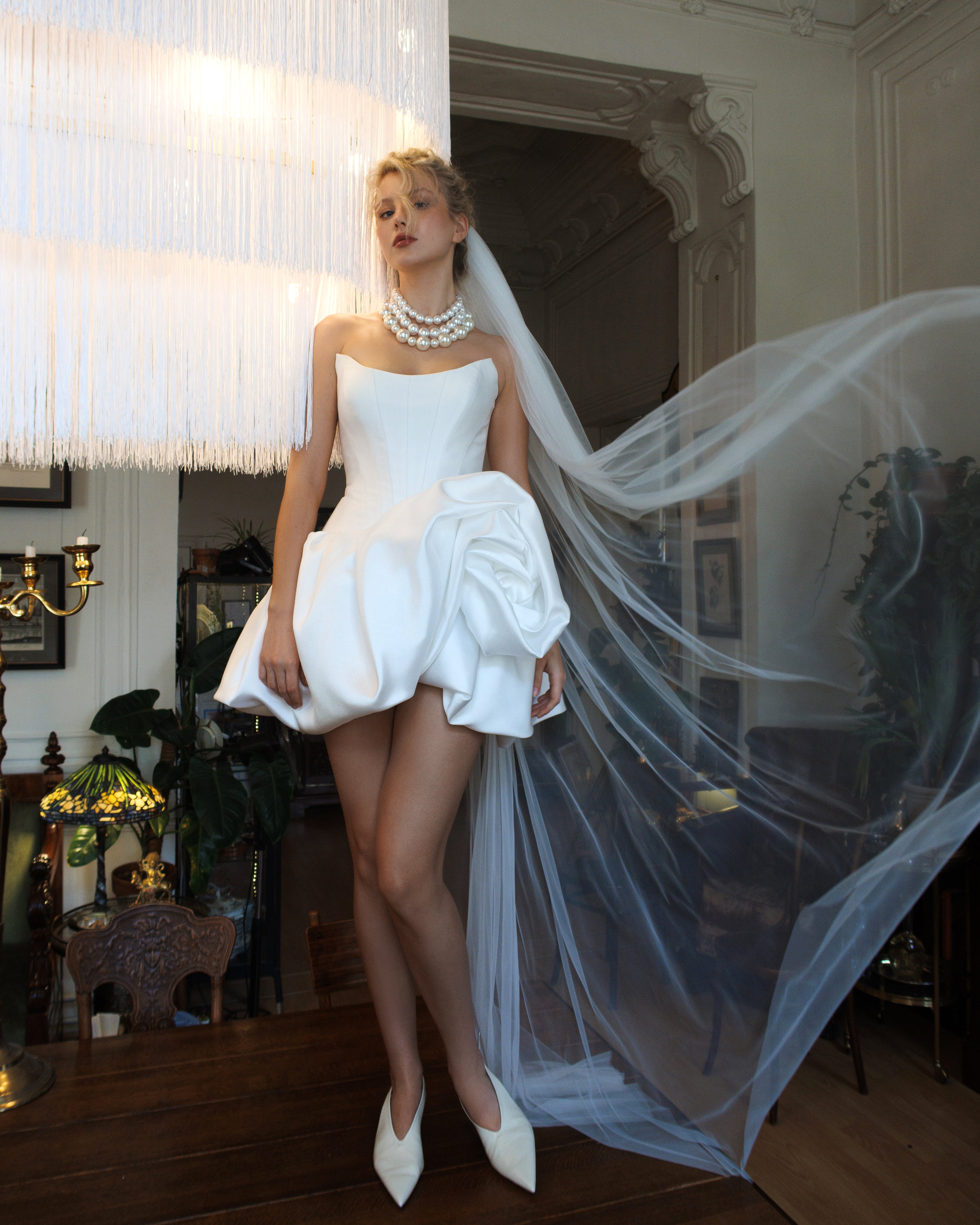 PALLARA |MIKADO MINI DRESS | CORSET MINI DRESS | BRIDAL EVENING DRESS