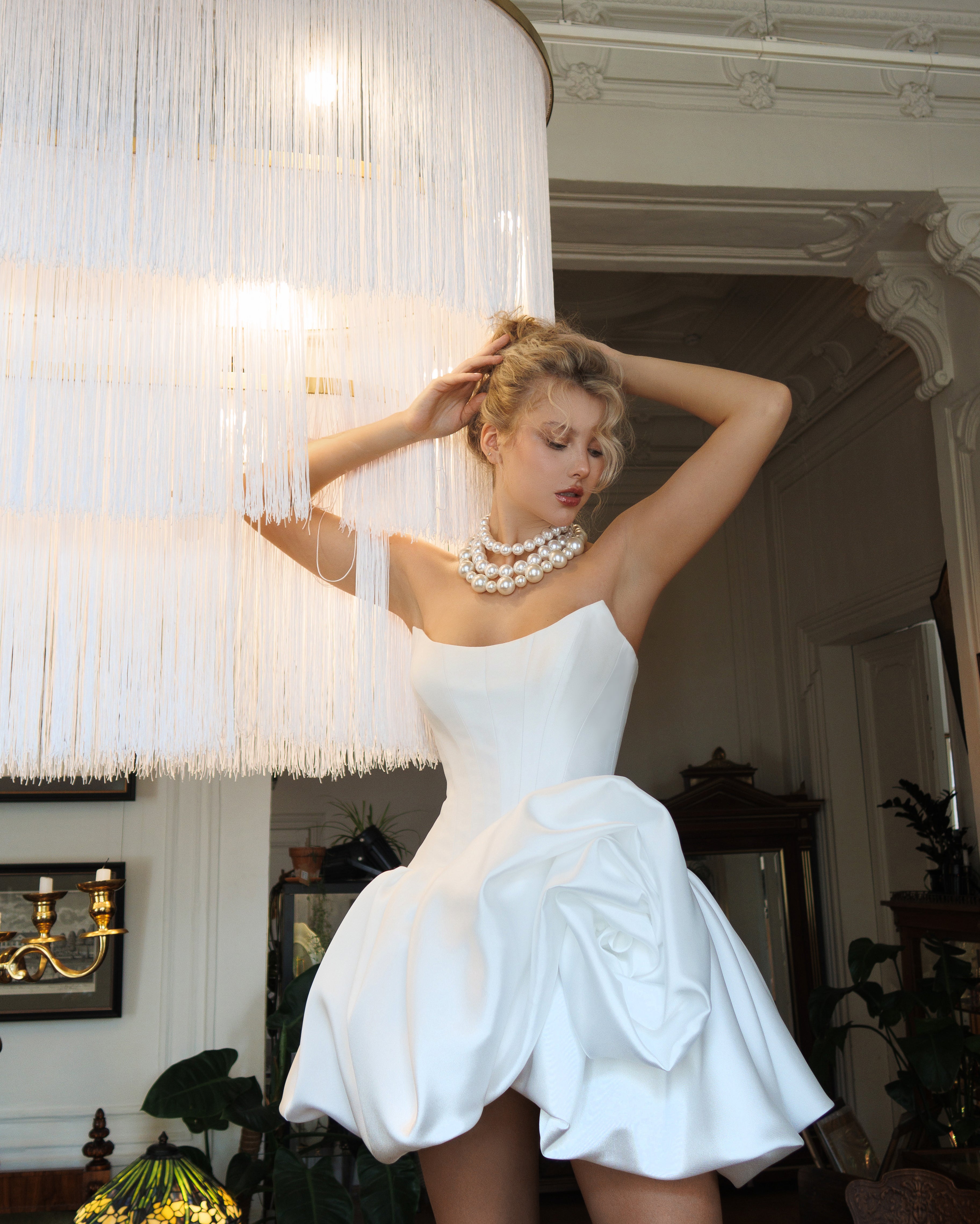 PALLARA |MIKADO MINI DRESS | CORSET MINI DRESS | BRIDAL EVENING DRESS