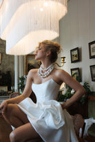 PALLARA |MIKADO MINI DRESS | CORSET MINI DRESS | BRIDAL EVENING DRESS