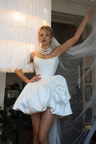 PALLARA |MIKADO MINI DRESS | CORSET MINI DRESS | BRIDAL EVENING DRESS