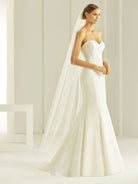 PLAIN VEIL WITH BEADED EDGE - 200CM