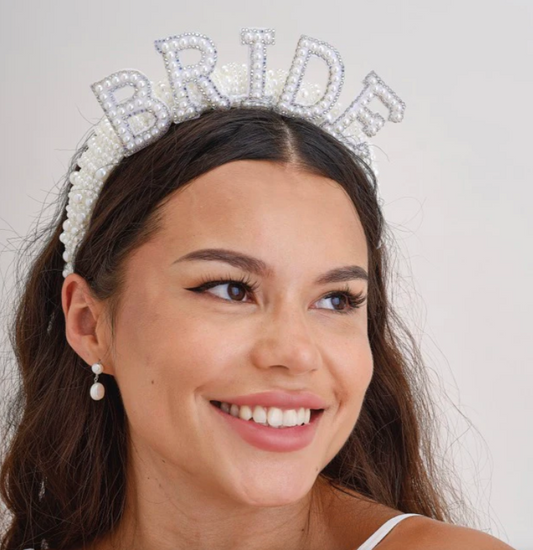 'BRIDE' Pearl Lettered Headband