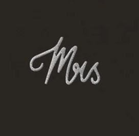 Mrs Premium Unisex Crewneck T-shirt in Black with White Embroidery