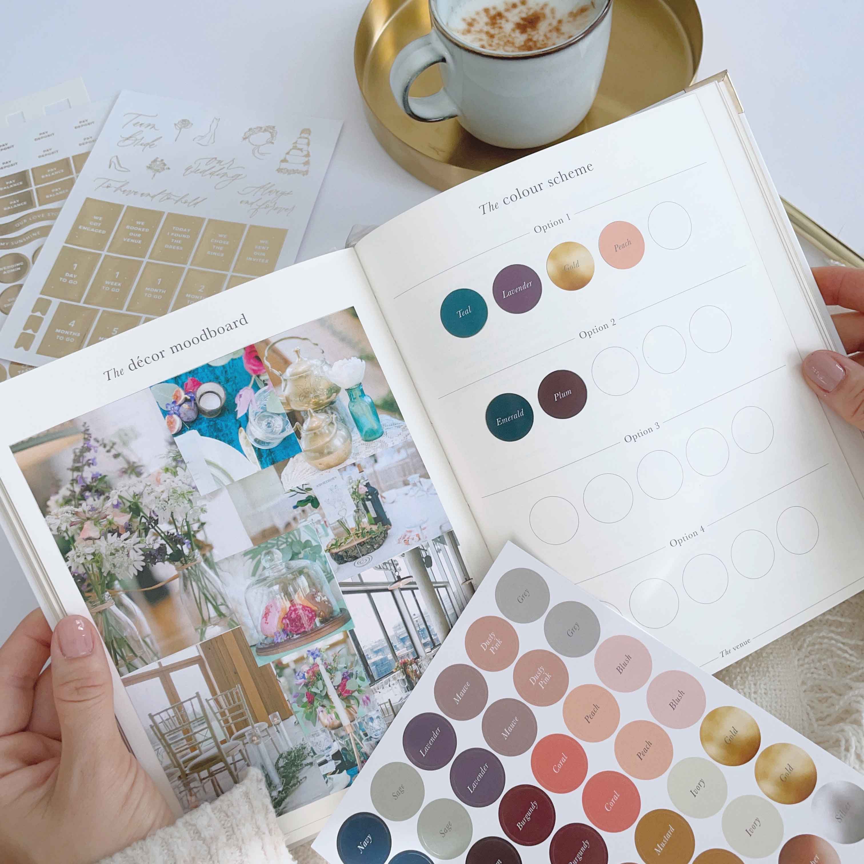 Wedding Planner Book - Ivory Cloth, Gold Foil with Gilded Edges