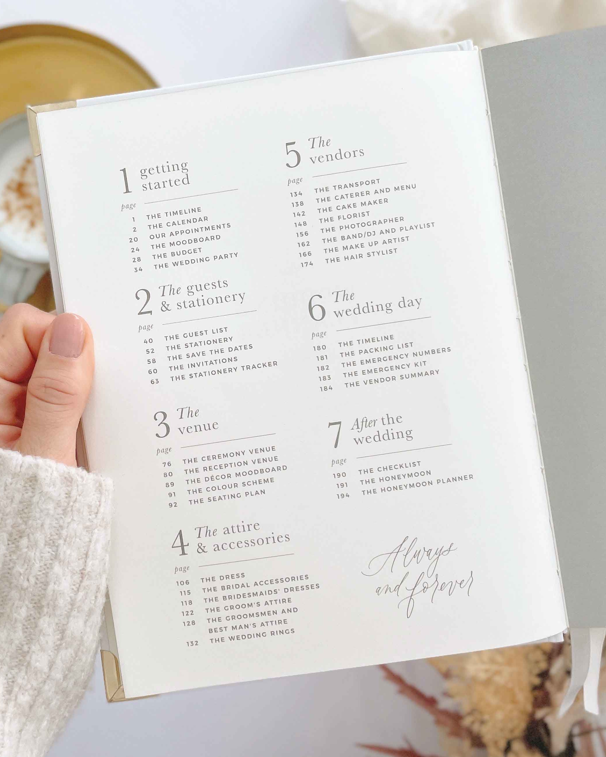 Wedding Planner Book - Ivory Cloth, Gold Foil with Gilded Edges