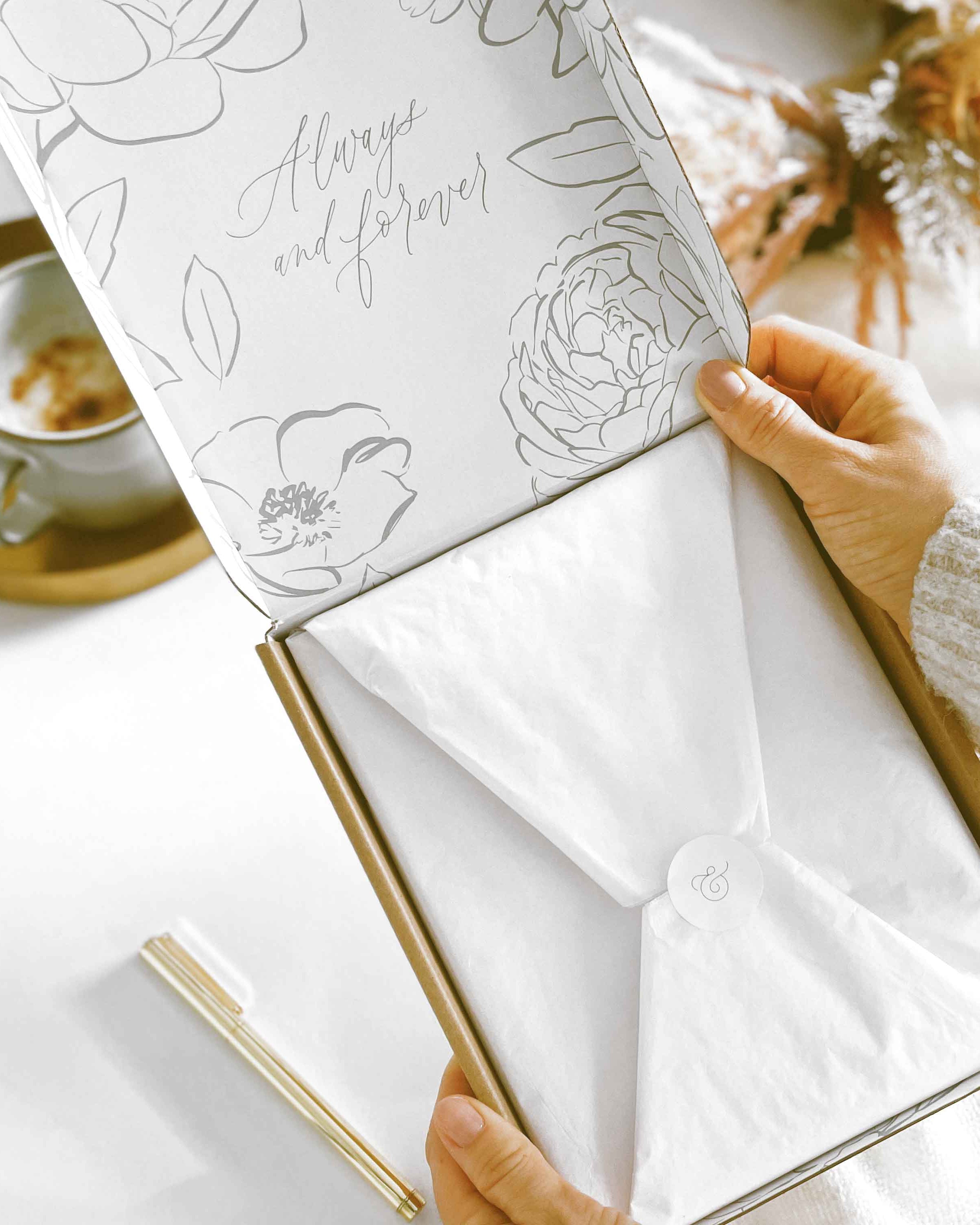 Wedding Planner Book - Ivory Cloth, Gold Foil with Gilded Edges