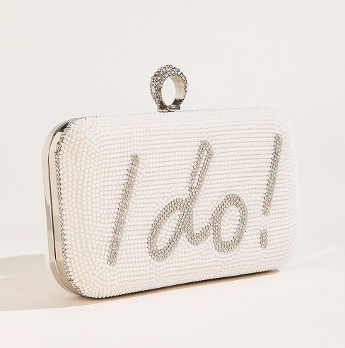 'I Do' Embellished Clutch Bag