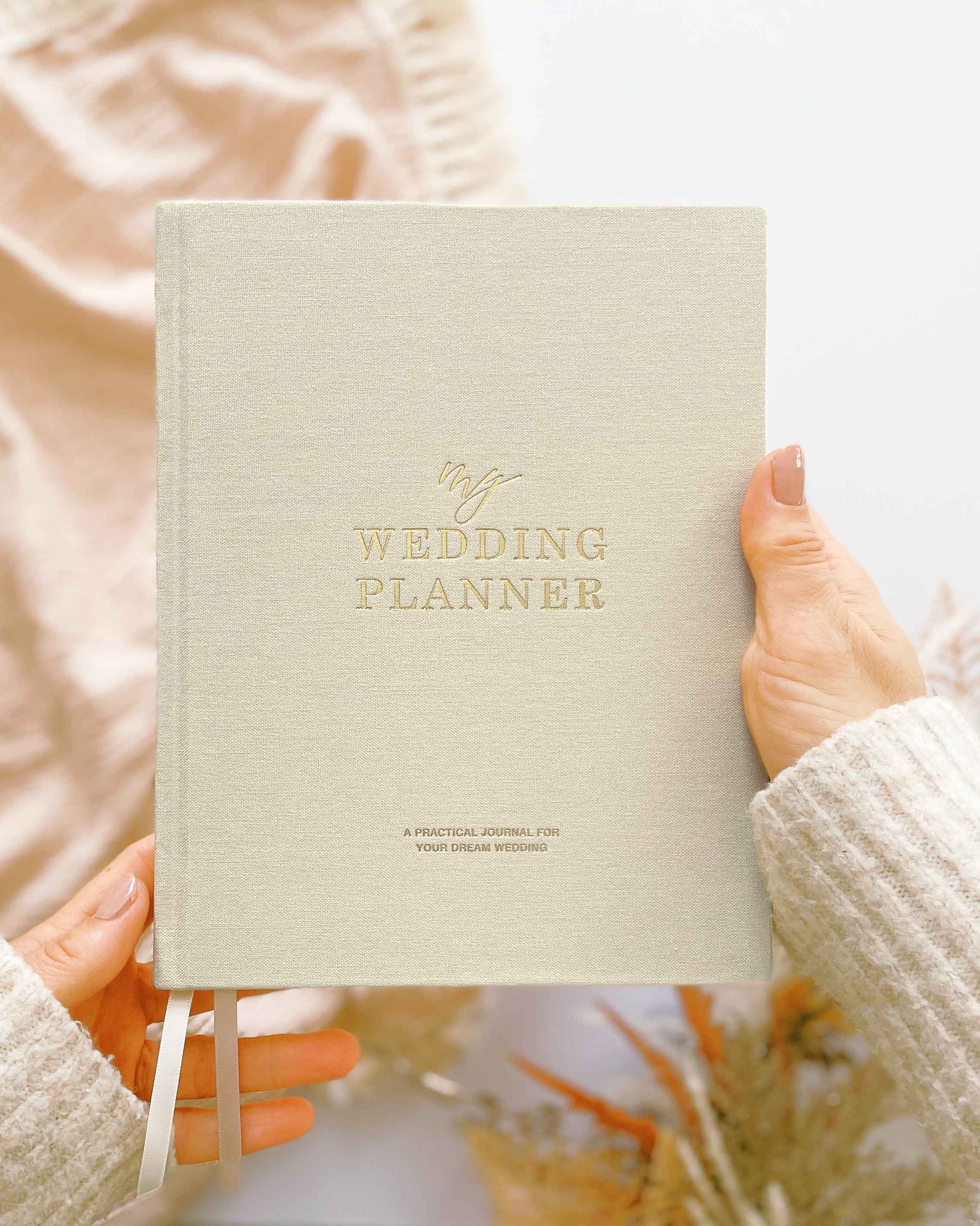 Wedding Planner Book - Ivory Cloth, Gold Foil with Gilded Edges