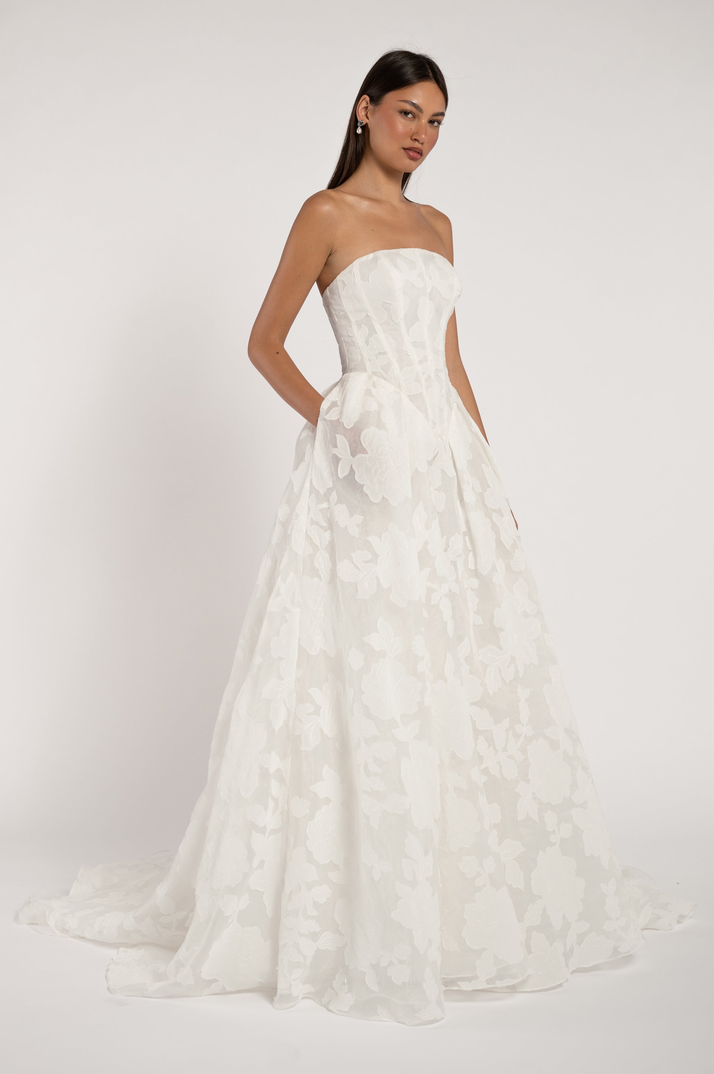 Jenny Yoo Alva wedding dress, back view with covered buttons