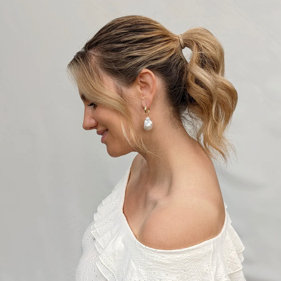 KIRI & BELLE | DAPHNE LARGE BAROQUE PEARL EARRINGS