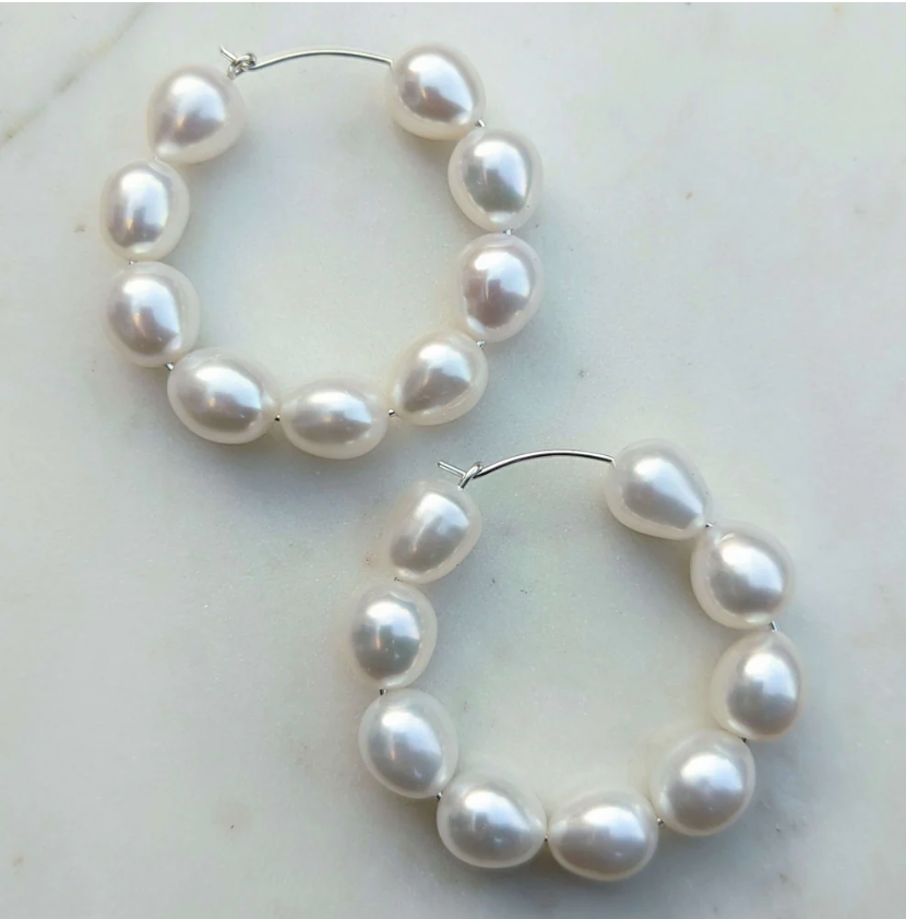 KIRI & BELLE | KIARA LARGE PEARL DROP EARRINGS Sterling Silver