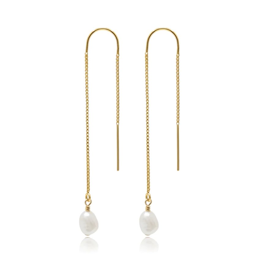 KIRI & BELLE | LOLA PEARL THREADER EARRINGS