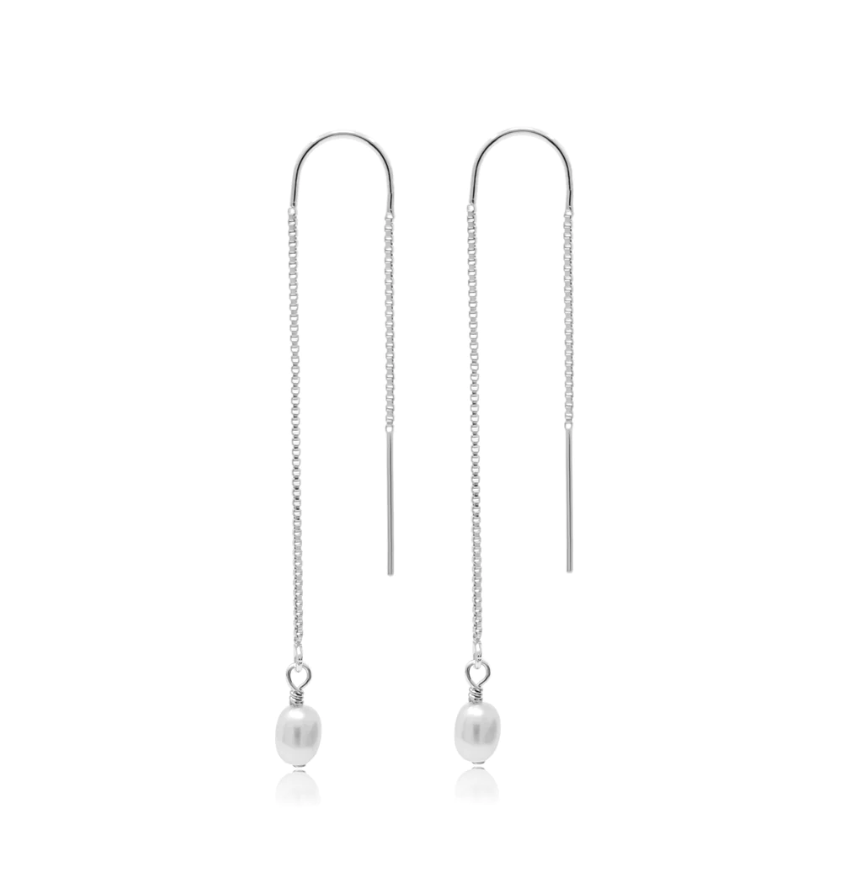 KIRI & BELLE | LOLA PEARL THREADER EARRINGS