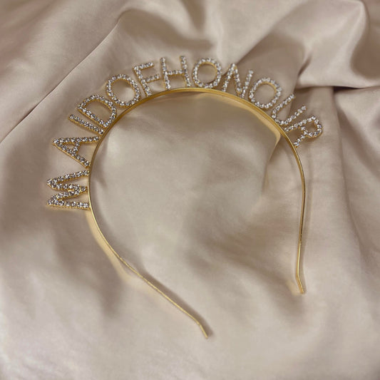 Metal Sparkle 'MAID OF HONOUR' Headband