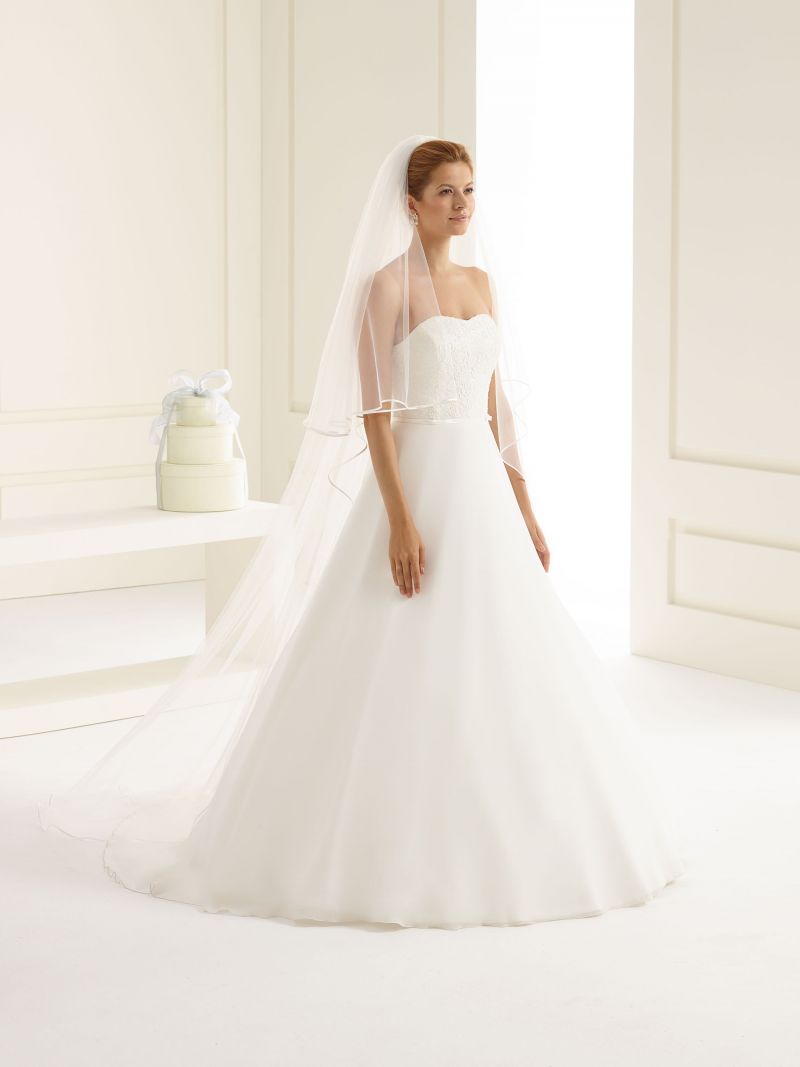 BLUSHER SATIN EDGE VEIL | 220CM / 80CM