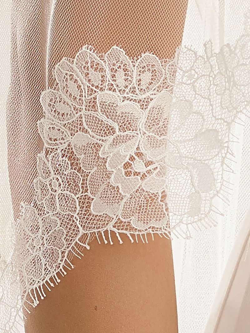 BLUSHER VEIL WITH FRENCH LACE EDGE | 300CM / 80CM