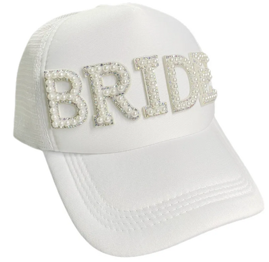'BRIDE' White Baseball Cap