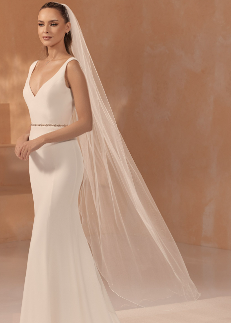 PEARL SATIN EDGE VEIL | 110CM - 170CM 170cm