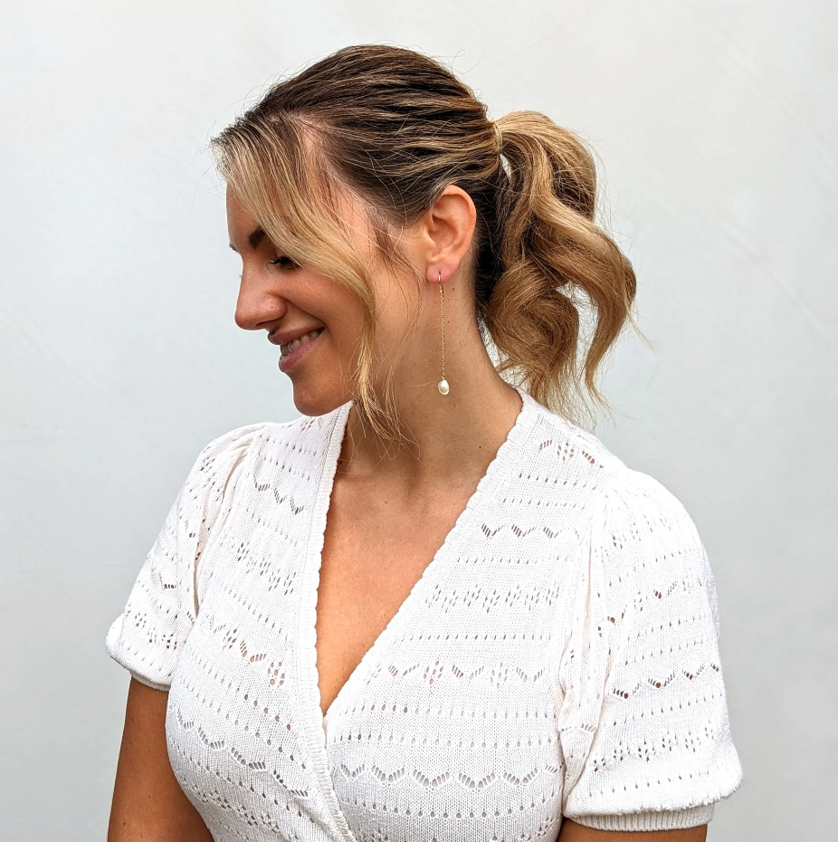 KIRI & BELLE | ALINA LONG CHAIN PEARL EARRINGS