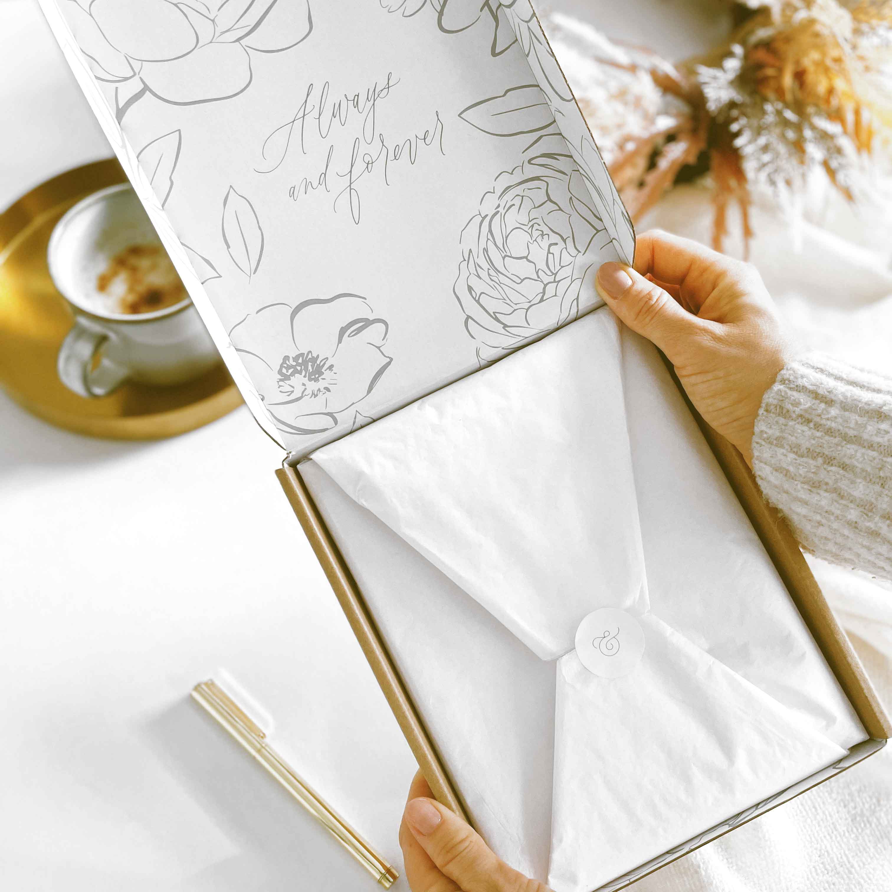 Wedding Planner Book - Ivory Cloth, Gold Foil with Gilded Edges