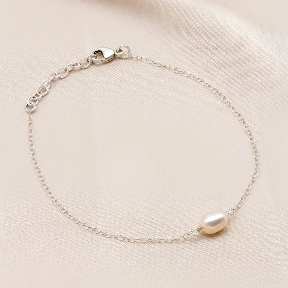 KIRI & BELLE | MINI CARA SINGLE PEARL BRACELET Sterling Silver
