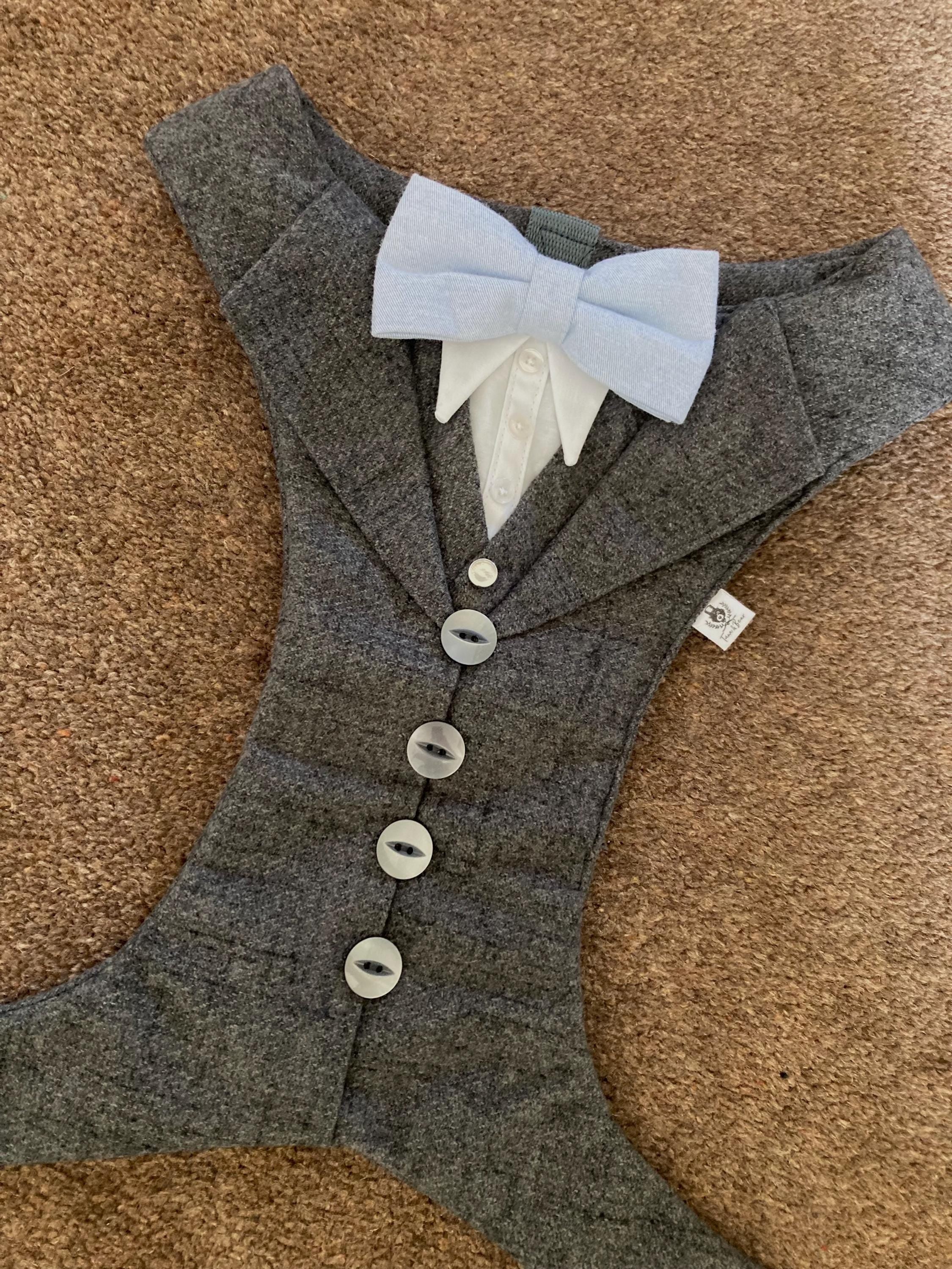 GREY TWEED DOG TUXEDO